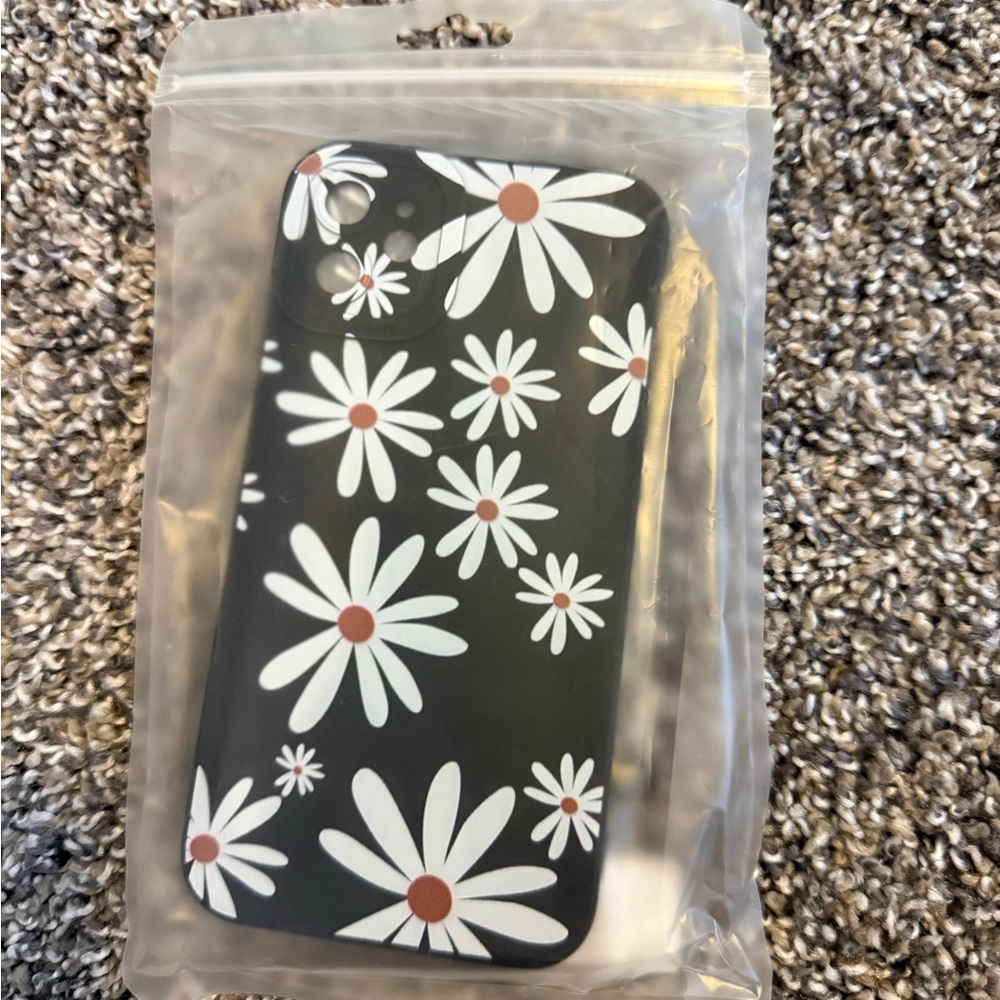 Floral Daisy Black Phone Case - Picture 4 of 5